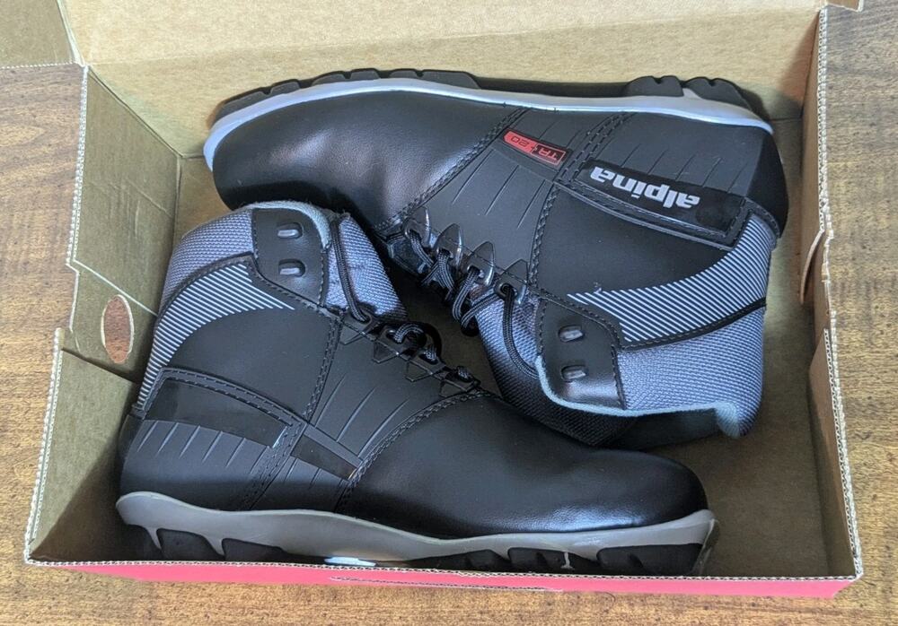 Alpina TR20 Cross Country Ski Boots NNN Touring Black Charcoal Mens Size US 9.5